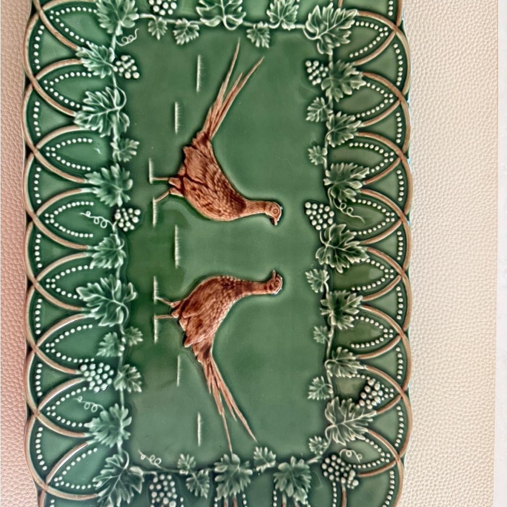 Bordallo Pinheiro Woods Small Rectangular Pheasant Platter - Picture 3 of 4